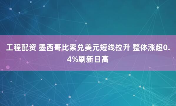 工程配资 墨西哥比索兑美元短线拉升 整体涨超0.4%刷新日高